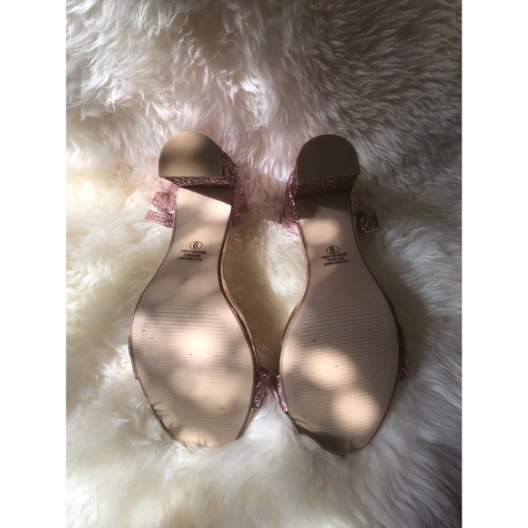 women’s pink glitter high heels with straps size 9 - Picture 5 of 6